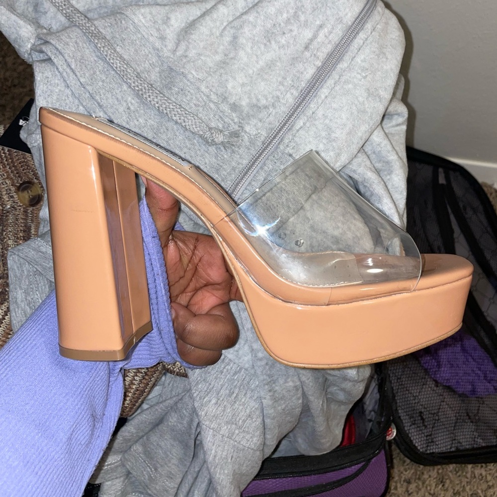 Steve Madden LAVANYA CLEAR Platform Thick Heels